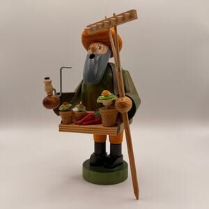 KWO German Incense Smoker Gardener with Rake and Flower Pot